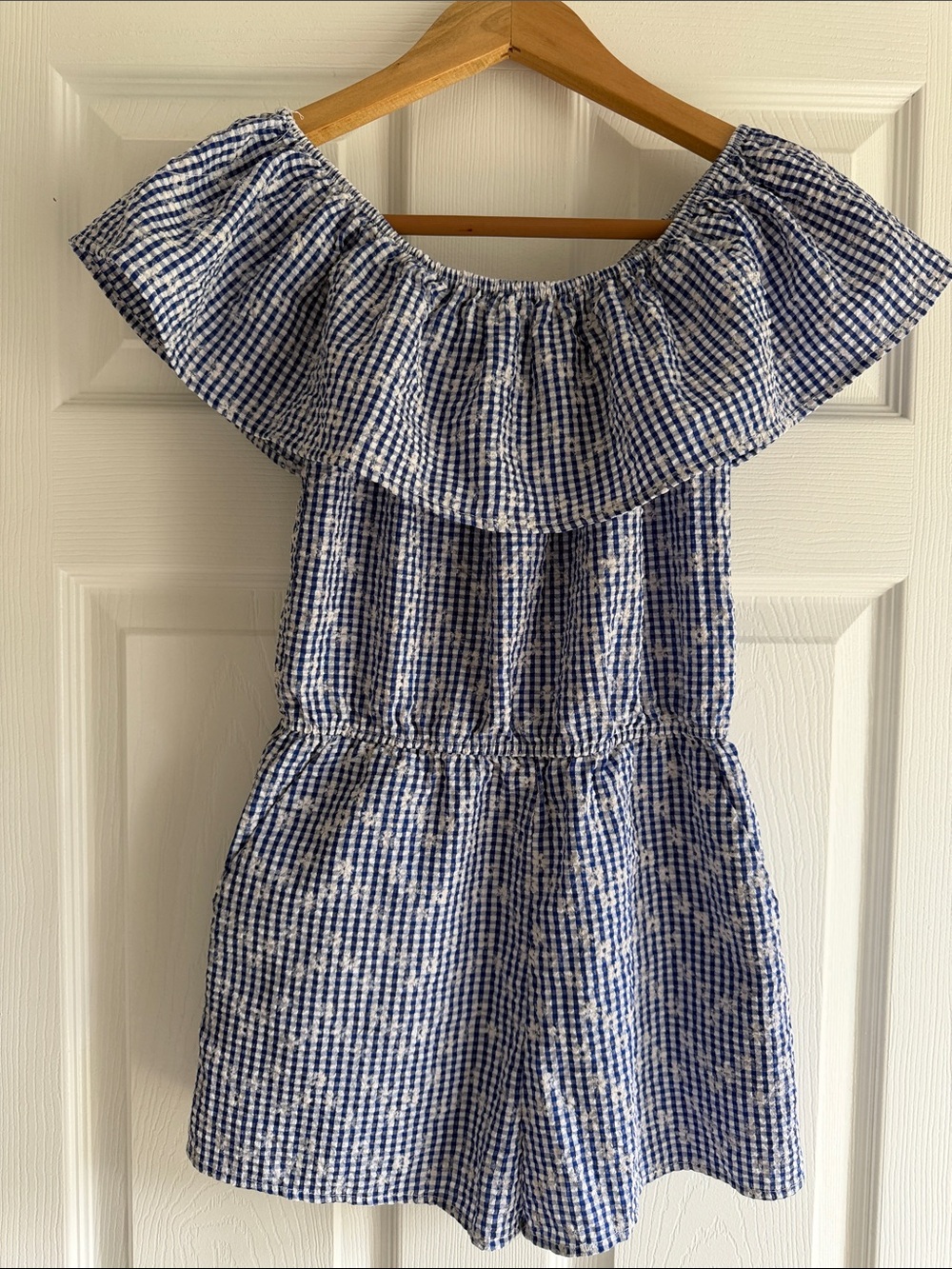 Aqua Kids One Piece off the shoulder Romper ~ worn twice ~ Excellent Condition